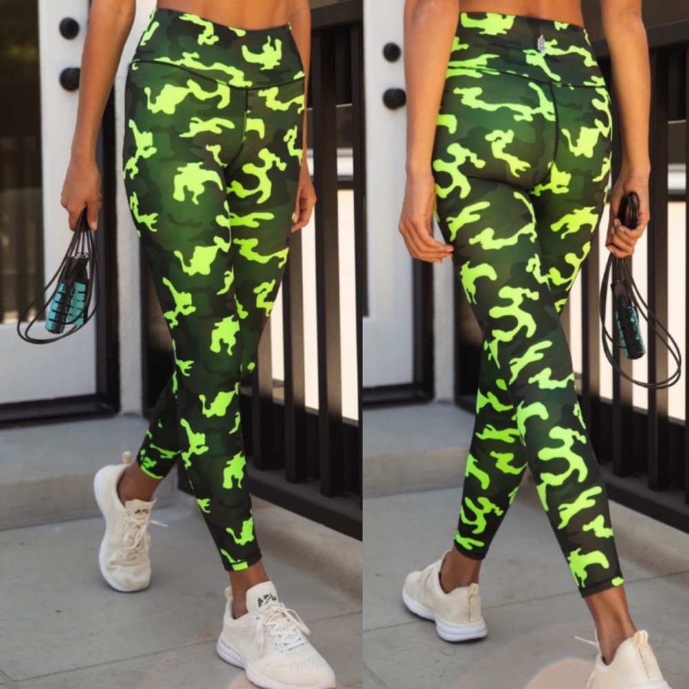 Free People Movement Leggings Neon Camo Large